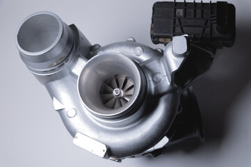 new turbocharger of car on white background