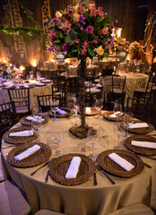 mesa, jantar, casamento, decoração, celebração