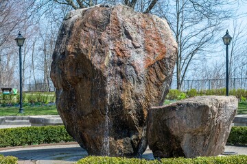 Large boulder in the park