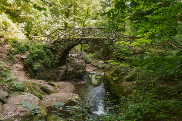 waterfall the schiessentumpel and bridge in luxembourg