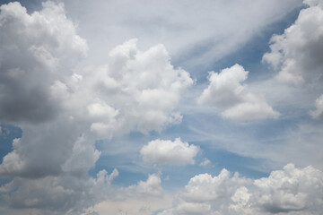 Group of white cloudy above on the sky