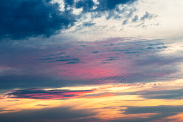 Naklejka na ściany i meble sunset sky with colorful clouds