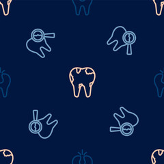 Set line Broken tooth, and on seamless pattern. Vector