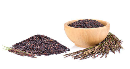 Rice berry rice isolated on white background.