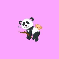panda with a heart