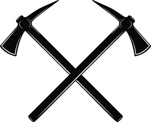 Crossed Grub Axe, Crossed pick axe in Vector
