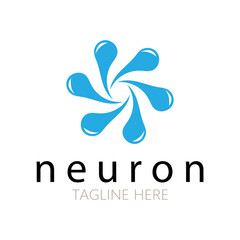 Neuron logo or nerve cell logo design,molecule logo illustration template icon with vector concept