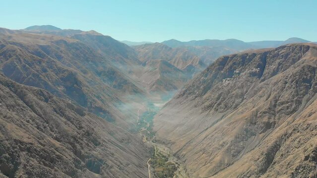 Chorunga cotahuasi valley, aerial shot with mavic air drone in summer 2020 1