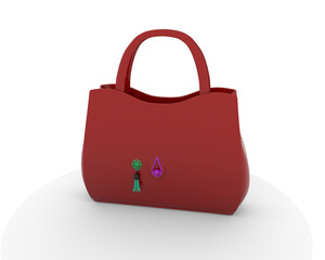 red shopping bag isolated