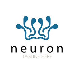 Neuron logo or nerve cell logo design,molecule logo illustration template icon with vector concept