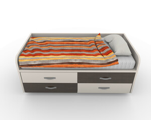 furniture isolated on and bed white