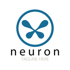 Fototapeta premium Neuron logo or nerve cell logo design,molecule logo illustration template icon with vector concept