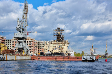 View of various cityscapes from the water