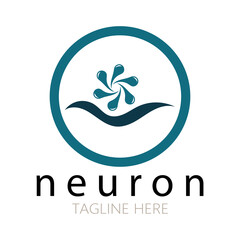 Neuron logo or nerve cell logo design,molecule logo illustration template icon with vector concept