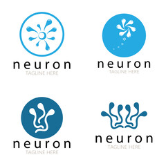 Neuron logo or nerve cell logo design,molecule logo illustration template icon with vector concept