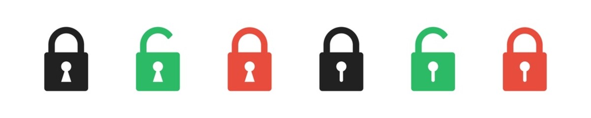 Lock icon set. Vector illustration. Lock symbol collection.