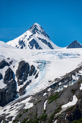 Crevasse in Worthington Glacier by the roadside at Thompson Pass near Valdez Alaska