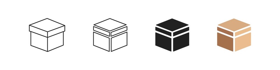 Box icon set. Vector isolated illustration. Delivery boxes icons.