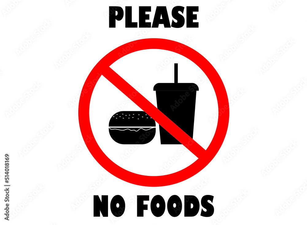 Wall mural Please no foods sign