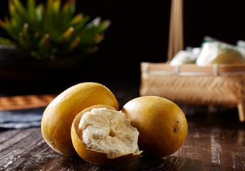 Dehydrated Luo Han Guo, traditional Chinese food. It's good for your throat when you drink it with water