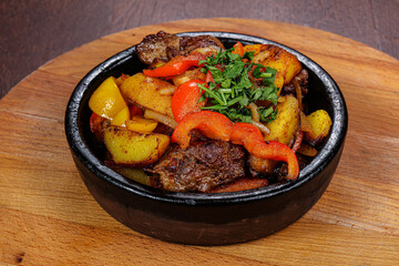 Georgian traditional cuisine - meat with potato