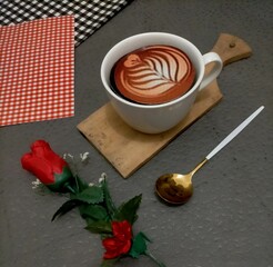 chocolate, spoon and flower and 