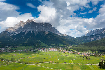 Colorful summer panorama of Austrian Alps, Reutte district, state of Tyrol, Austria, Europe.