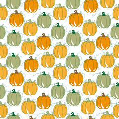 seamless background with pumpkins