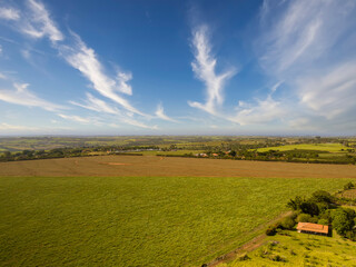 Foto aérea de um campo agricola em Limeira, São Paulo