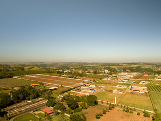 Foto a&eacute;rea de um campo agricola em Limeira, S&atilde;o Paulo