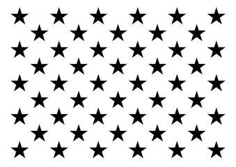 American flag stars stencil template. Clipart image isolated on white background