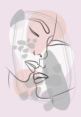 Abstract graphic background. Modern aesthetic background with geometric shapes. Boho-style wall decor.