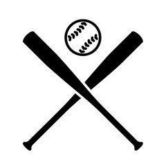 Crossed baseball bats and ball icon. Clipart image isolated on white background