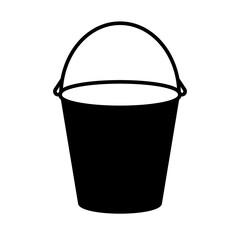 Beach bucket silhouette icon. Clipart image isolated on white background