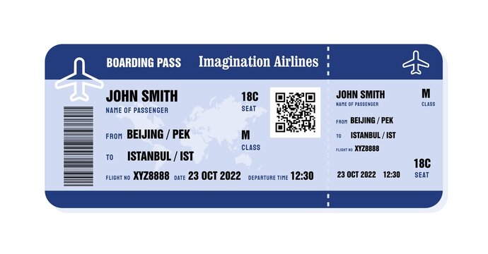 Boarding pass airline ticket