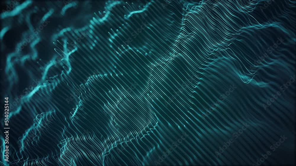 Poster abstract digital flowing lines technology background loop/ avoid vertical or square framing