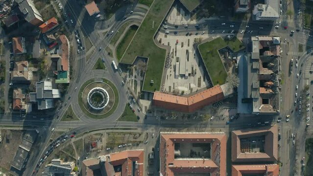 Timisoara bird view - a roundabout road