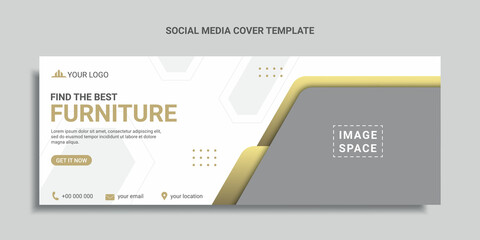 modern furniture social media cover or web banner