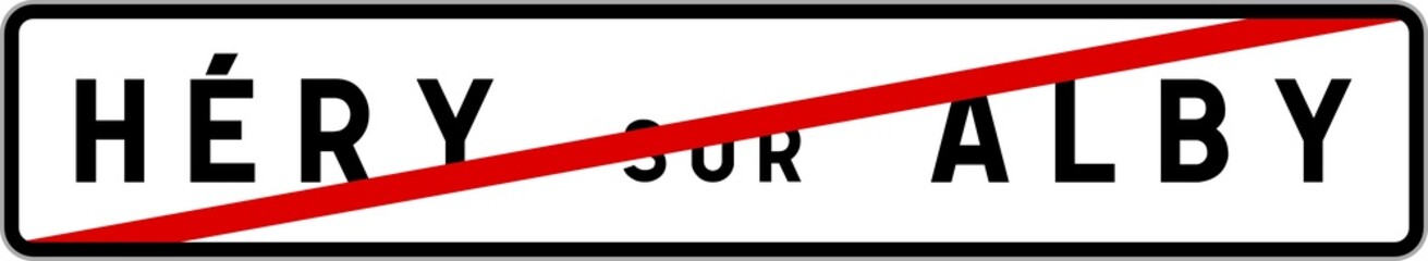 Panneau sortie ville agglomération Héry-sur-Alby / Town exit sign Héry-sur-Alby
