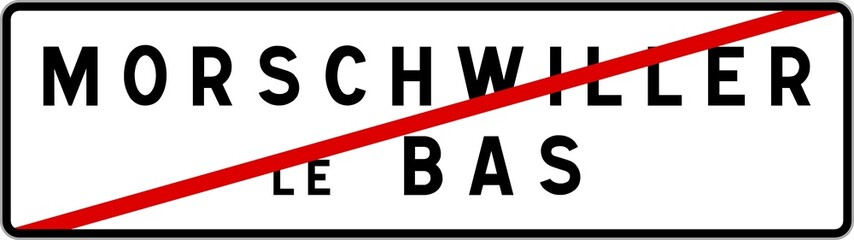 Panneau sortie ville agglomération Morschwiller-le-Bas / Town exit sign Morschwiller-le-Bas
