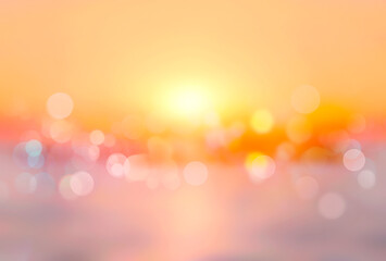 Sunset blurred background. Down texture.Orange violet bokeh.Abstract natural illustration.