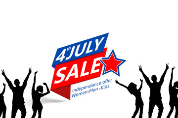4 th of July Sale poster.USA independence day celebration USA 4th of July promotion advertising banner 