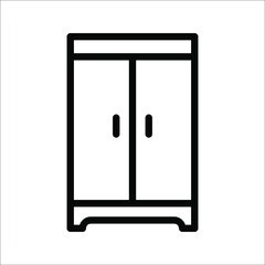 Wardrobe Icon Symbol Isolated On White Background.