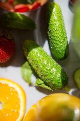 Fresh summer fruit cocktails