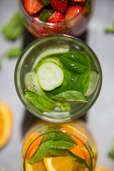 Fresh summer fruit cocktails