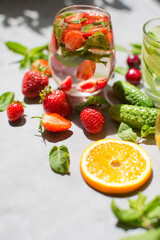 Fresh summer fruit cocktails