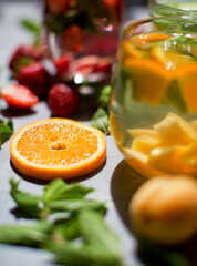 Fresh summer fruit cocktails