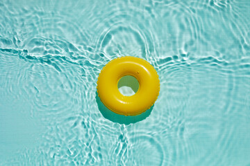 Swimming pool top view background. Water ring in water