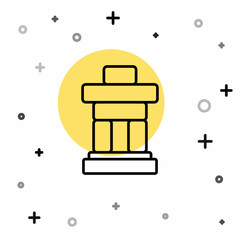 Black line Inukshuk icon isolated on white background. Random dynamic shapes. Vector