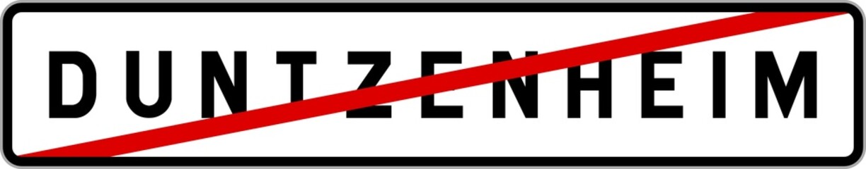 Panneau sortie ville agglomération Duntzenheim / Town exit sign Duntzenheim